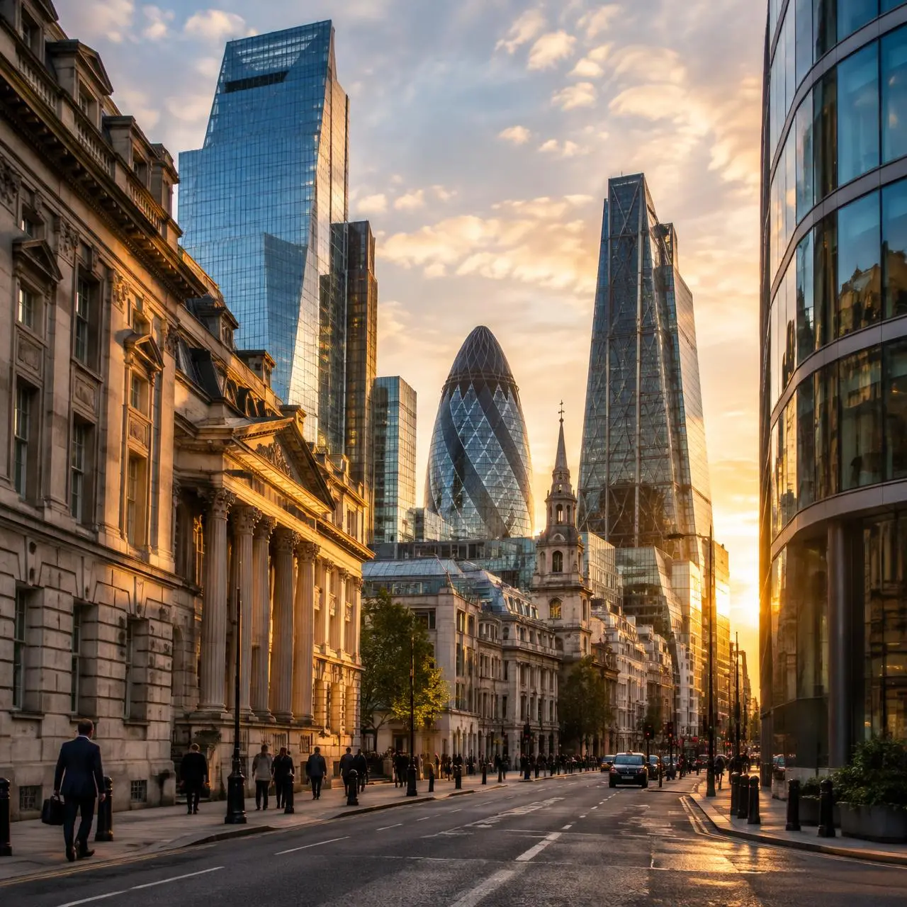 Historic and modern architecture in the City of London